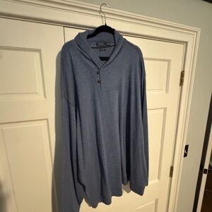 Polo by Ralph Lauren Light Blue V-Neck Hooded Henley Sweater
